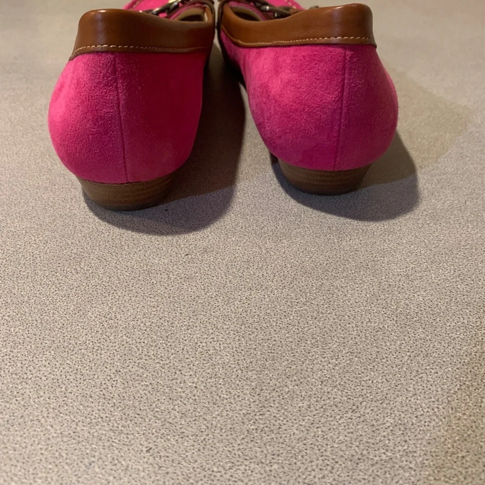 Anne Klein Pink Suede Leather Loafers sz 8.5 M